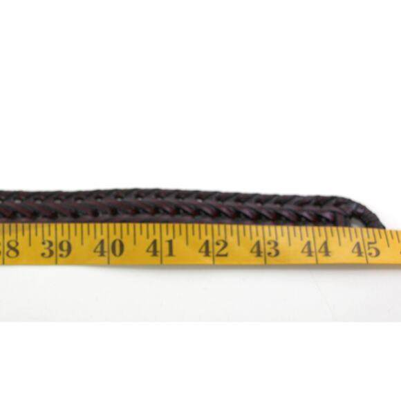 BRAIDED BLACK BROWN REAL LEATHER 1.25"Wd DRESS CASUAL MEN'S BELT Sz 38/115 (R52 - Picture 10 of 12